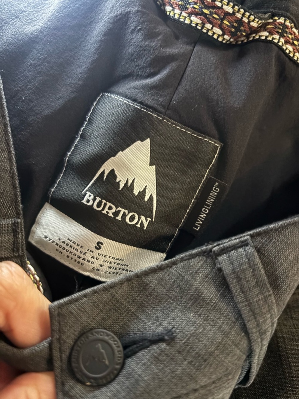 Burton Dark Gray Snowboard/Ski Pants with Zip Pockets, and adjustable waist.